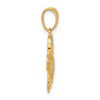14K with White Rhodium Polished and Diamond Cut Crab Pendant