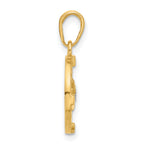 14k and White Rhodium D/C Compass Pendant