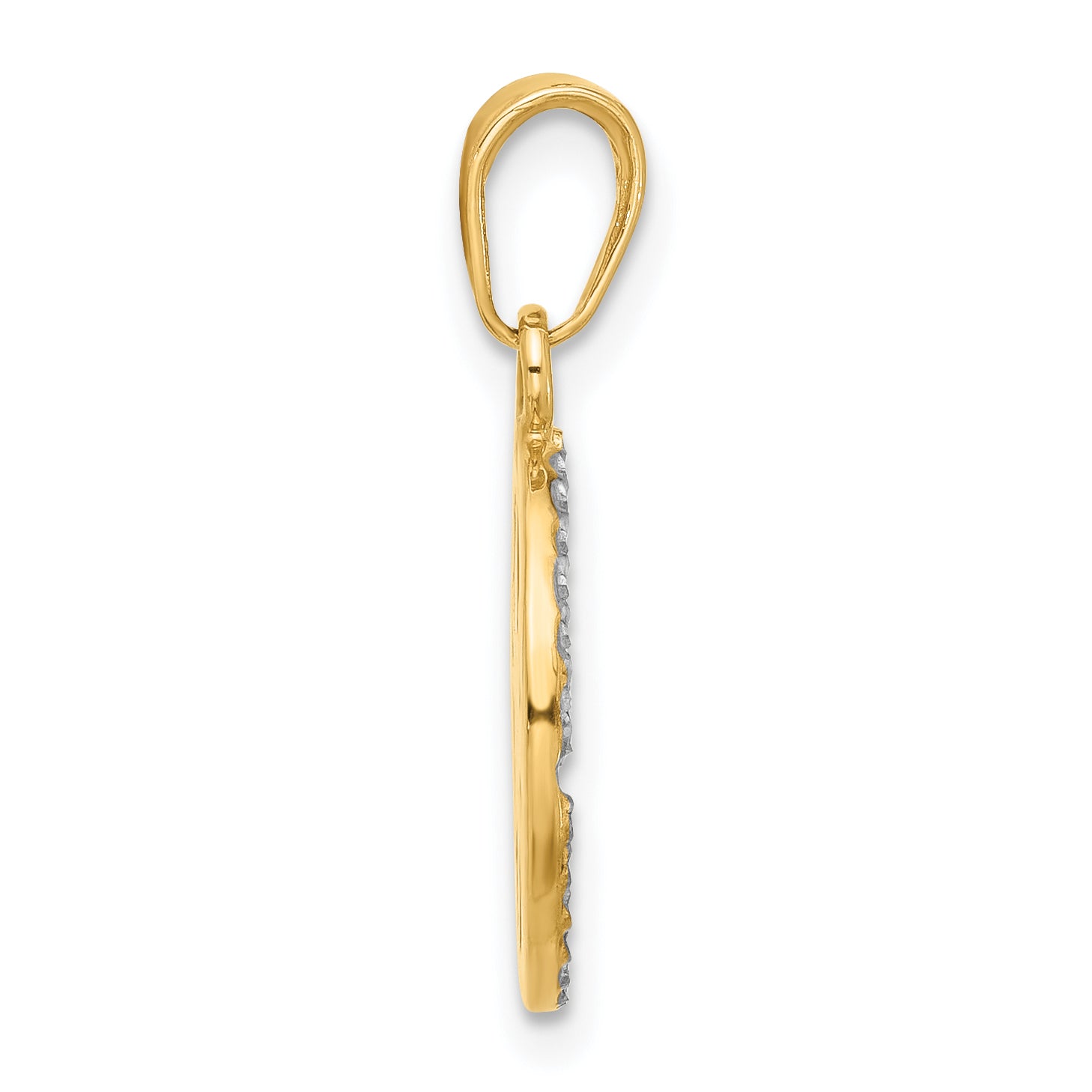 14k and White Rhodium D/C Compass Pendant Secondary image