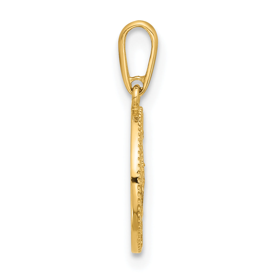14k Polished CZ Compass Pendant Secondary image