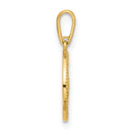 14k Polished CZ Compass Pendant
