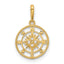 14k Polished CZ Compass Pendant