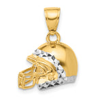 14k and White Rhodium Diamond-cut 3-D Football Helmet Pendant