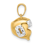 Wrestling Helmet Pendant in 14K Yellow Gold, 18mm Diamond-Cut - Sophia Jewelers