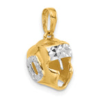 Wrestling Helmet Pendant in 14K Yellow Gold, 18mm Diamond-Cut - Sophia Jewelers