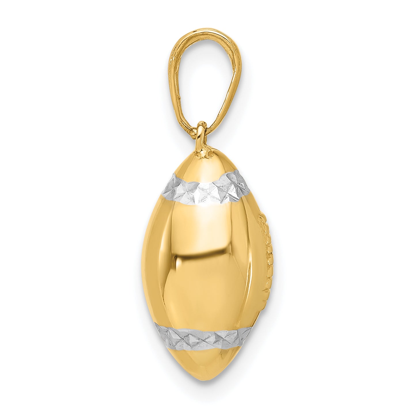 Football Pendant in 14K Two-Tone Gold, 22mm Diamond-Cut Secondary image