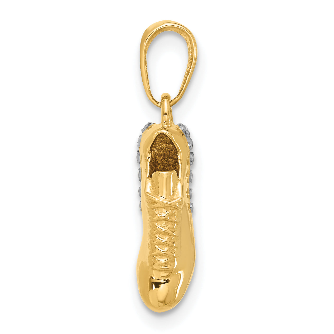 Soccer Cleat Pendant in 14K Two-Tone Gold, 22mm Diamond-Cut Secondary image