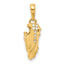 14k and White Rhodium Diamond-cut Soccer Cleat Pendant