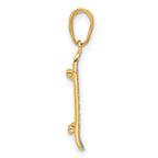 Skateboard Pendant in 14K Two-Tone Gold, 26mm Diamond-Cut - Sophia Jewelers