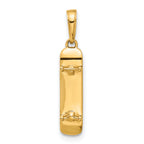 Skateboard Pendant in 14K Two-Tone Gold, 26mm Diamond-Cut - Sophia Jewelers