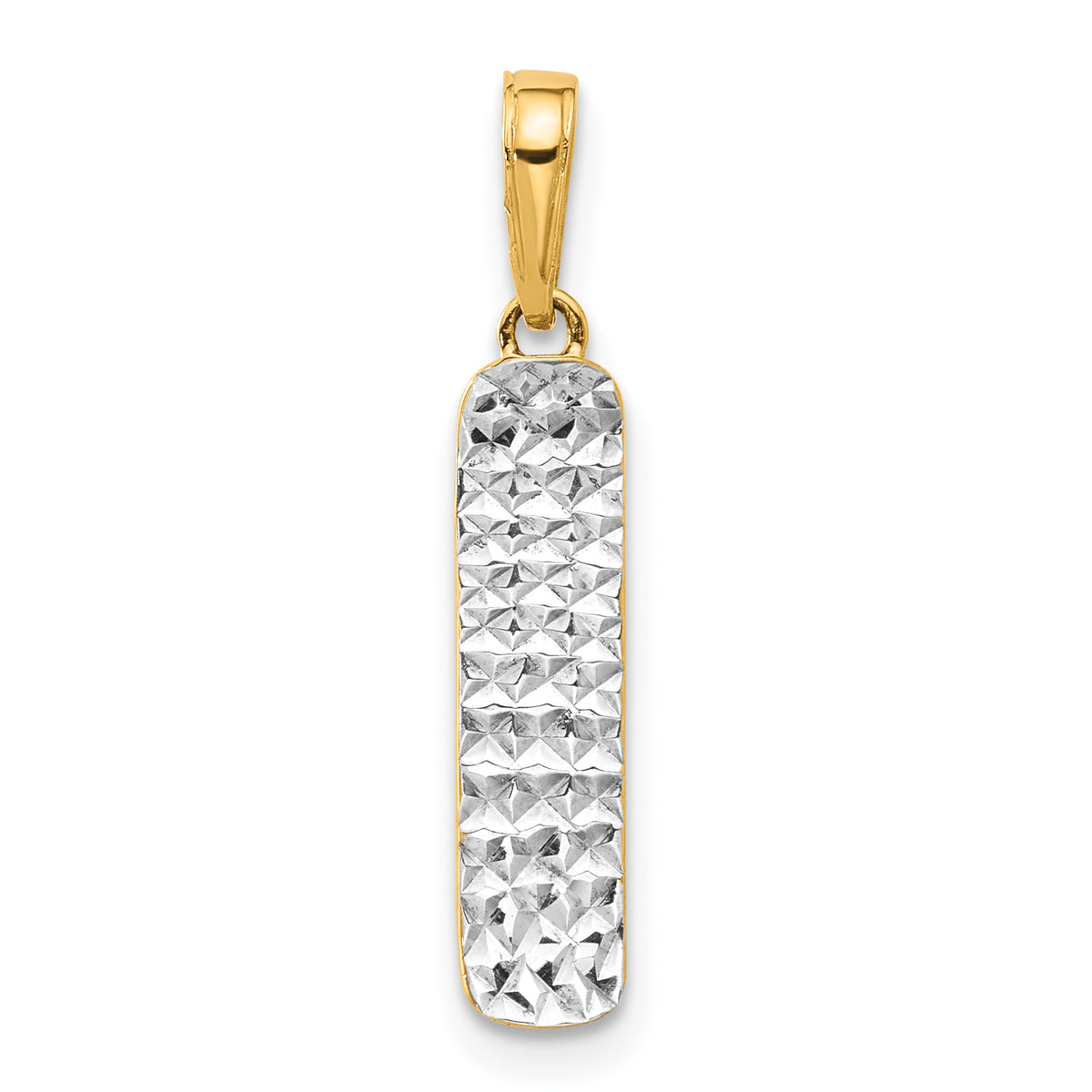 Skateboard Pendant in 14K Two-Tone Gold, 26mm Diamond-Cut - Sophia Jewelers Main image