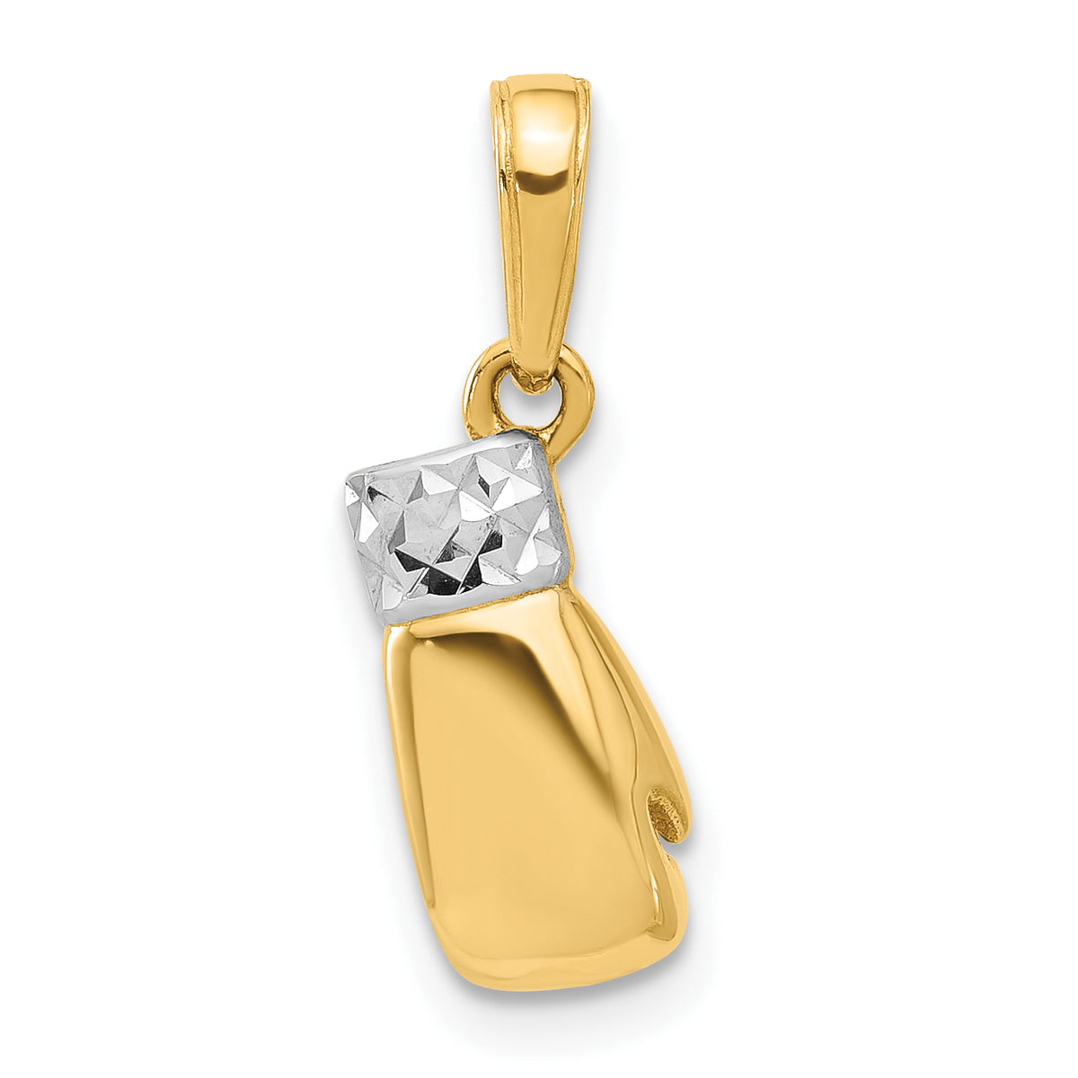 Boxing Glove Pendant in 14K Yellow Gold, 20mm Diamond-Cut - Sophia Jewelers Main image