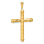 Cross Pendant in 14K Yellow Gold, 49mm Diamond-Cut - Sophia Jewelers