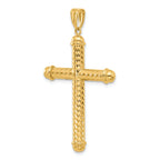 Cross Pendant in 14K Yellow Gold, 49mm Diamond-Cut - Sophia Jewelers
