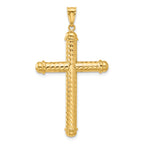 Cross Pendant in 14K Yellow Gold, 49mm Diamond-Cut - Sophia Jewelers