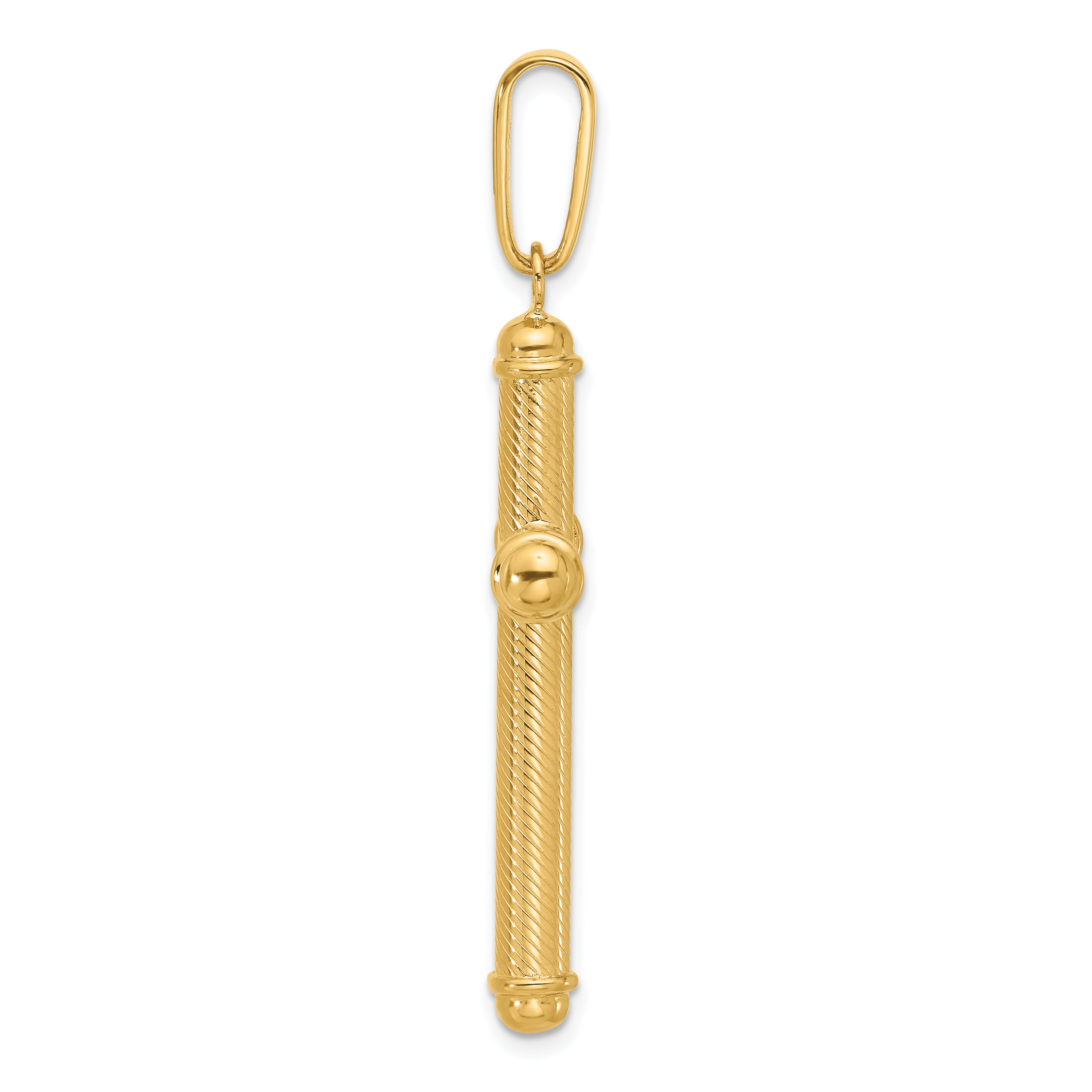 14K Polished and Textured Cross Pendant Secondary image