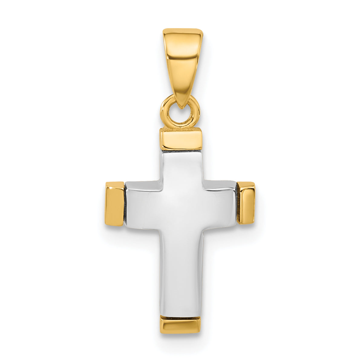 Cross Pendant in 14K Two-Tone Gold, 20.7mm - Sophia Jewelers Main image