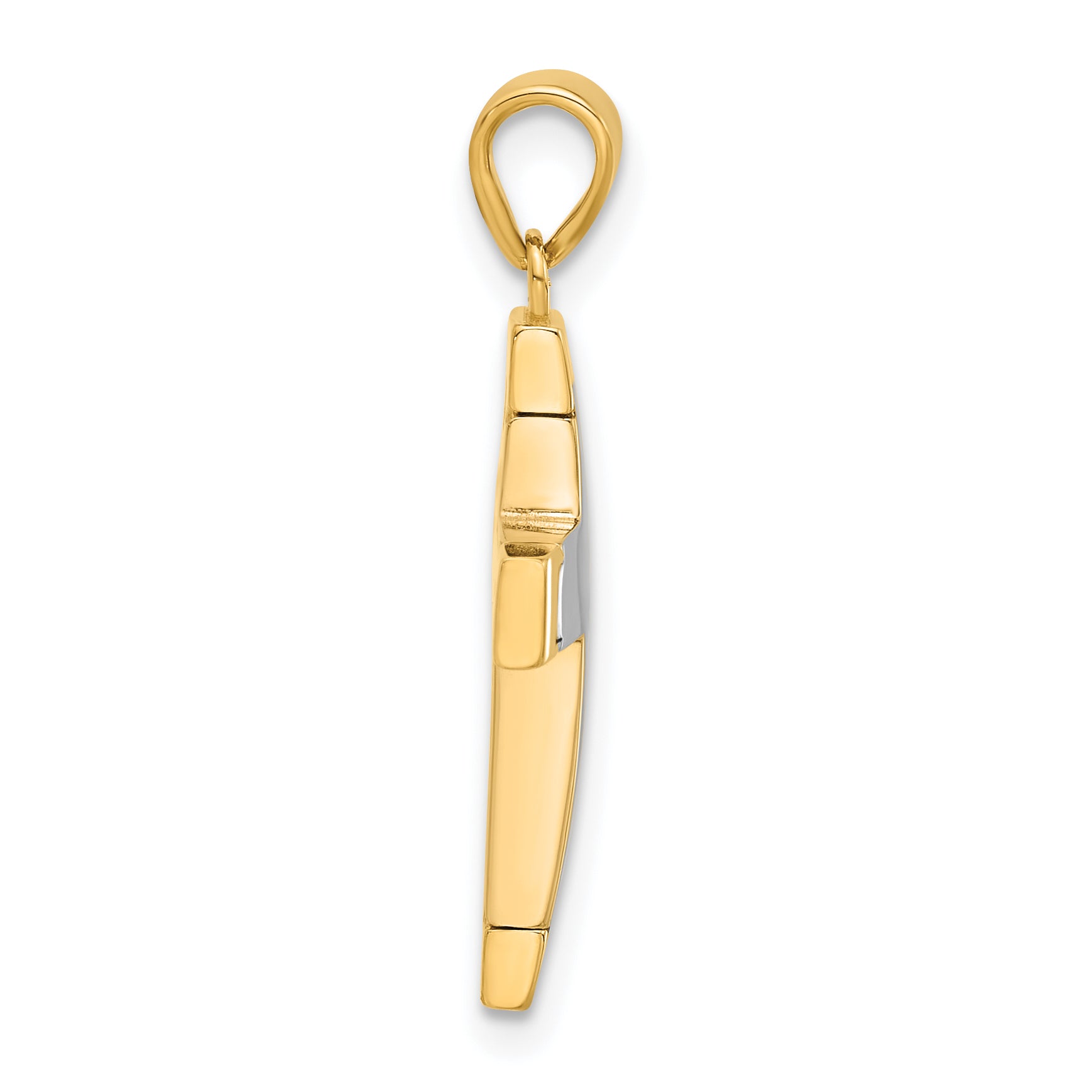 14K Two-tone Polished Cross Pendant Secondary image