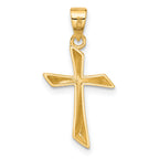 14K Polished Angled Cross Pendant