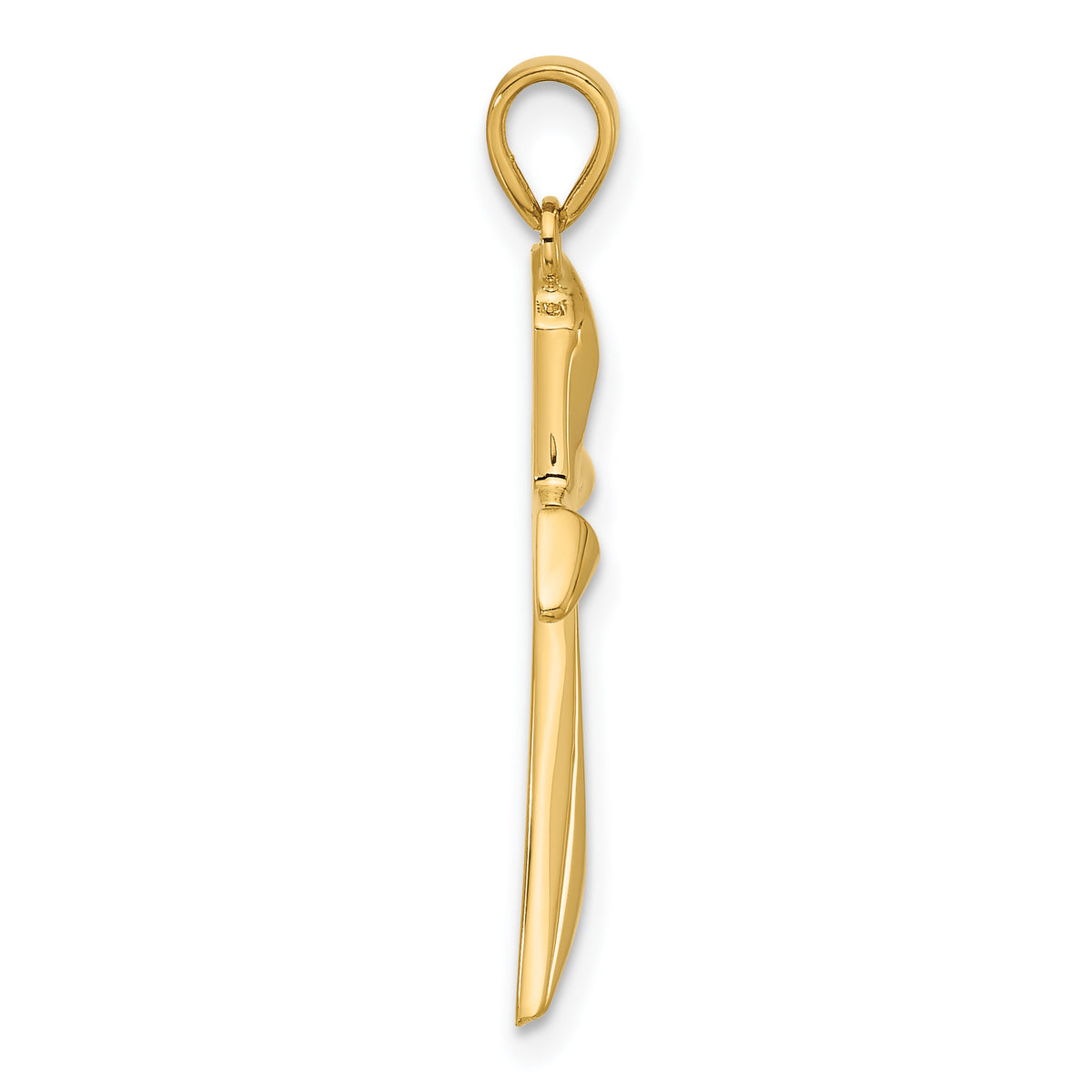 14K Polished Angled Cross Pendant