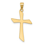 14K Polished Angled Cross Pendant