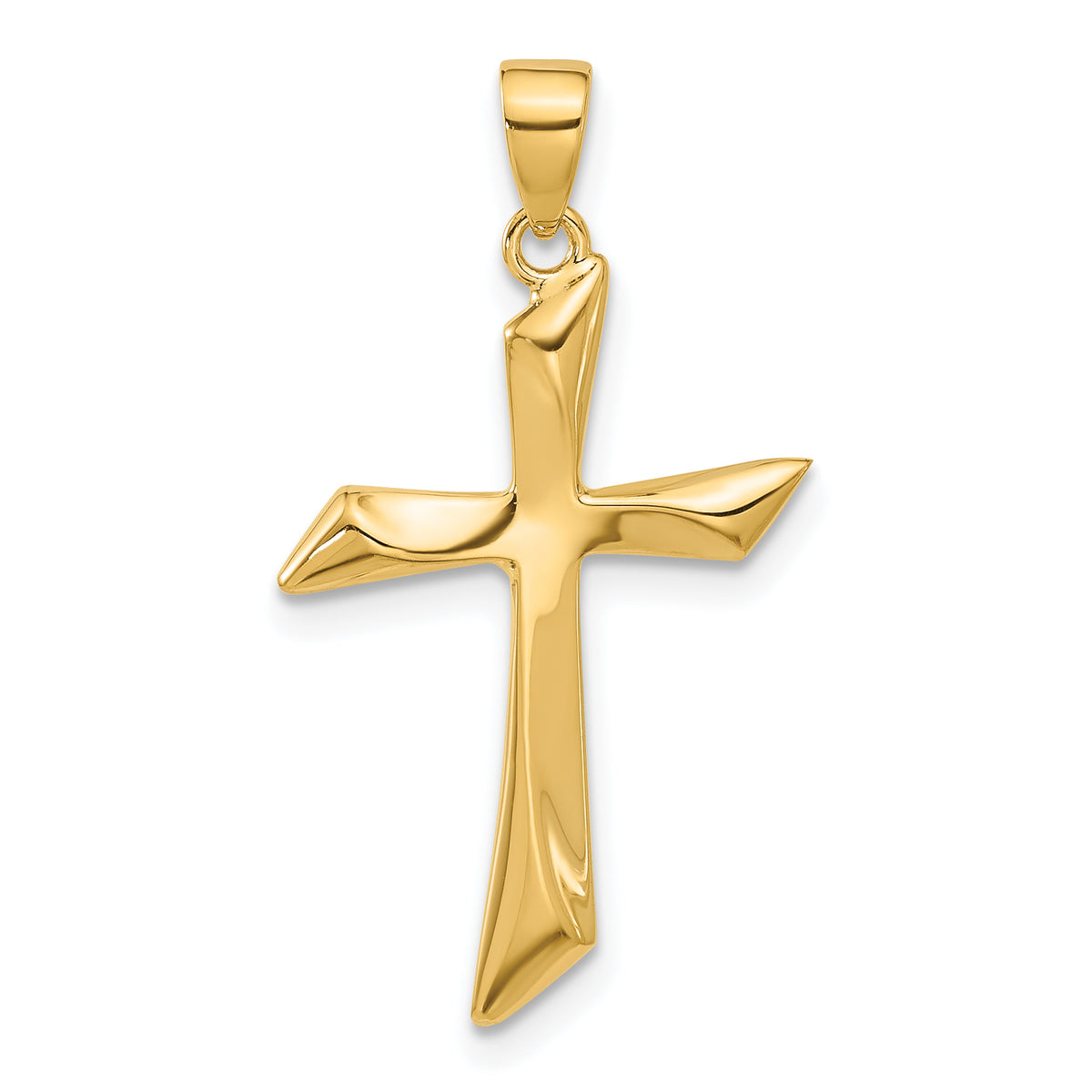 14K Polished Angled Cross Pendant Main image