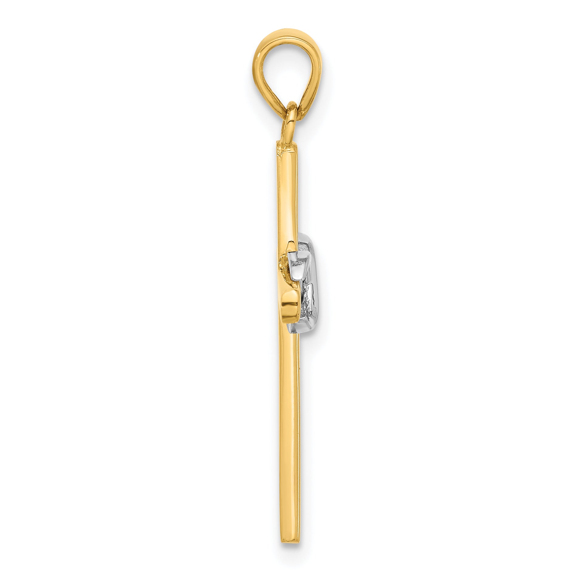 Infinity Cross Pendant in 14K Two-Tone Gold, 24mm Secondary image
