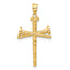 14K Polished and Textured Nails Cross Pendant