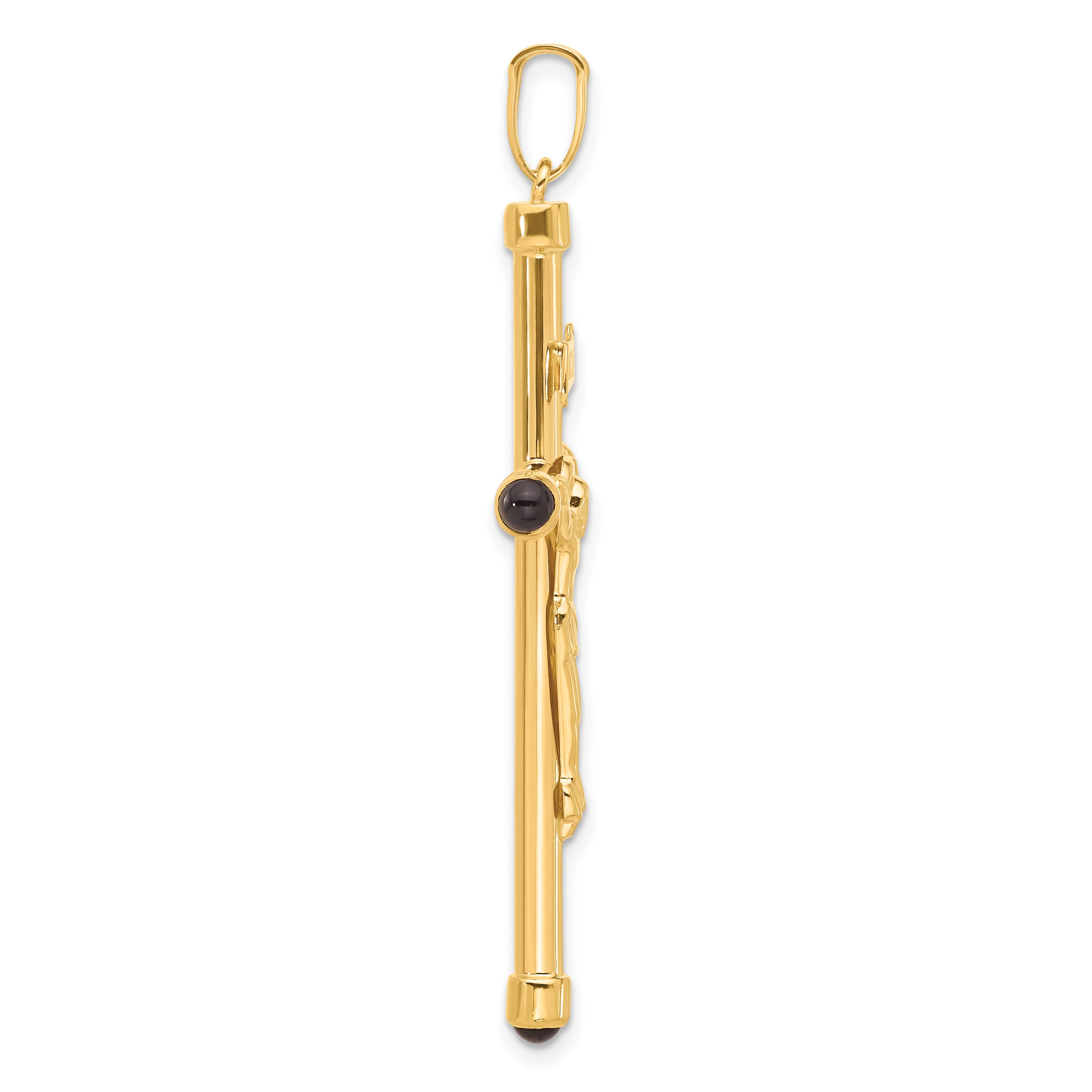 14K Polished Crucifix Onyx Pendant Secondary image