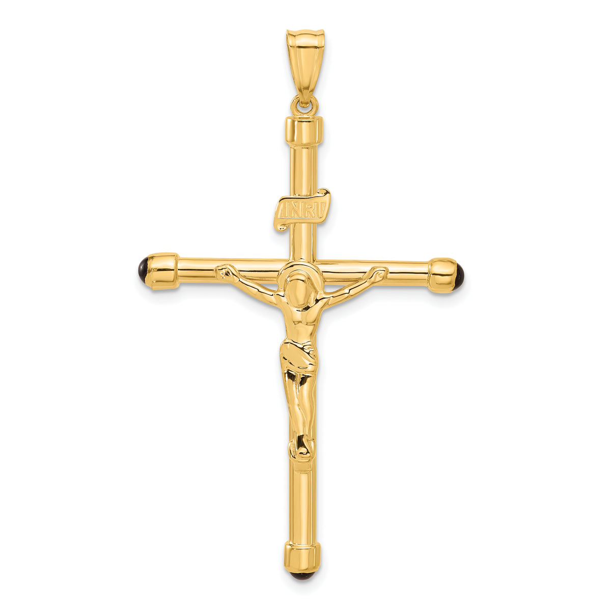 14K Polished Crucifix with Onyx Tips Pendant Main image