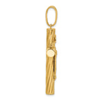 14K Polished and Textured Crucifix Pendant
