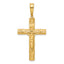14K Polished and Textured Crucifix Pendant