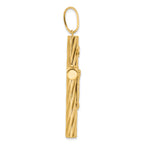 14K Yellow Gold Polished Textured Crucifix Pendant