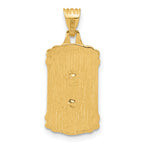 Dog Tag Jesus Pendant in 14K Yellow Gold, 26mm Textured - Sophia Jewelers