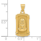 Dog Tag Jesus Pendant in 14K Yellow Gold, 26mm Textured - Sophia Jewelers