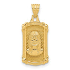 Dog Tag Jesus Pendant in 14K Yellow Gold, 26mm Textured - Sophia Jewelers