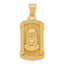 Dog Tag Jesus Pendant in 14K Yellow Gold, 26mm Textured - Sophia Jewelers