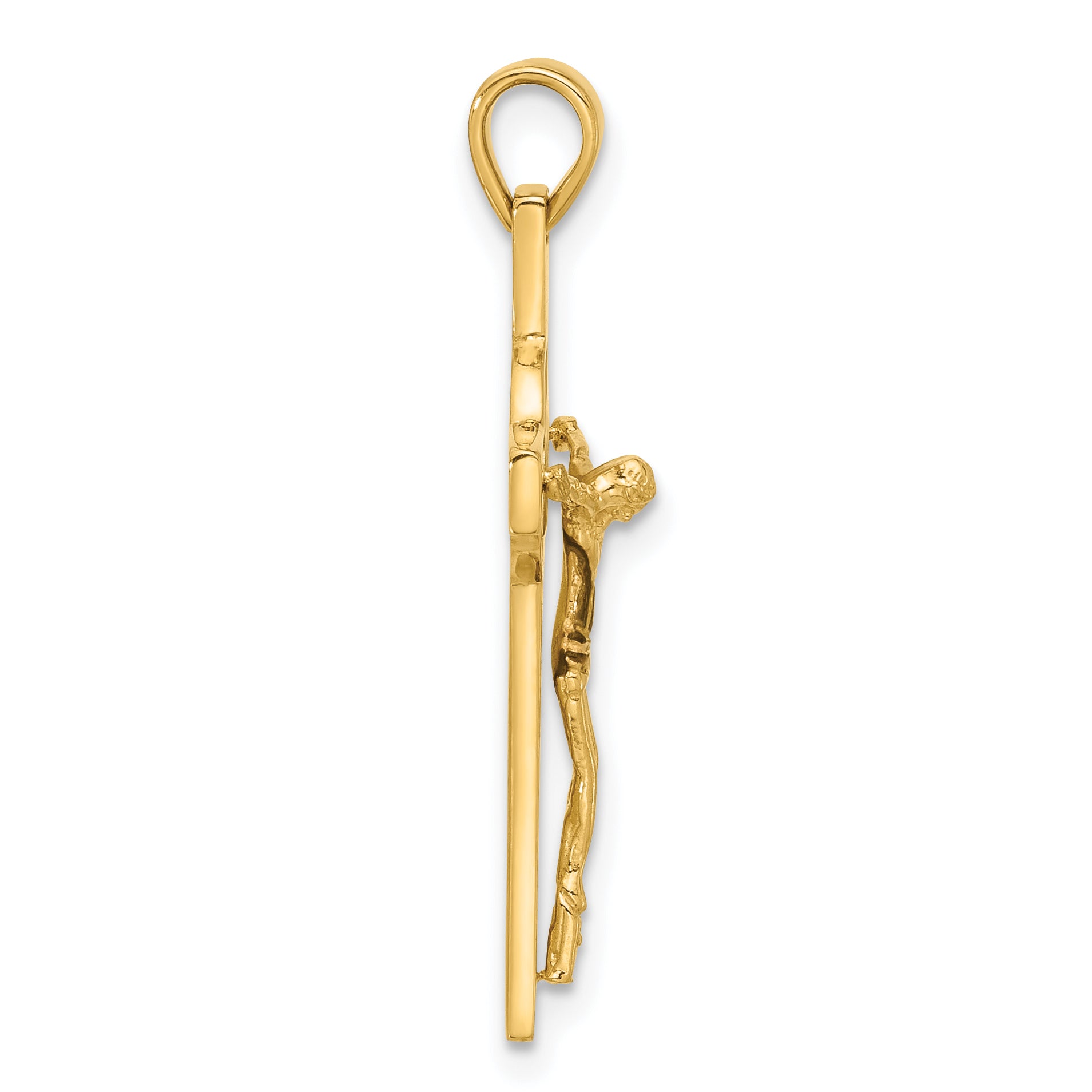 14K Polished Crucifix and St Benedict Pendant Secondary image