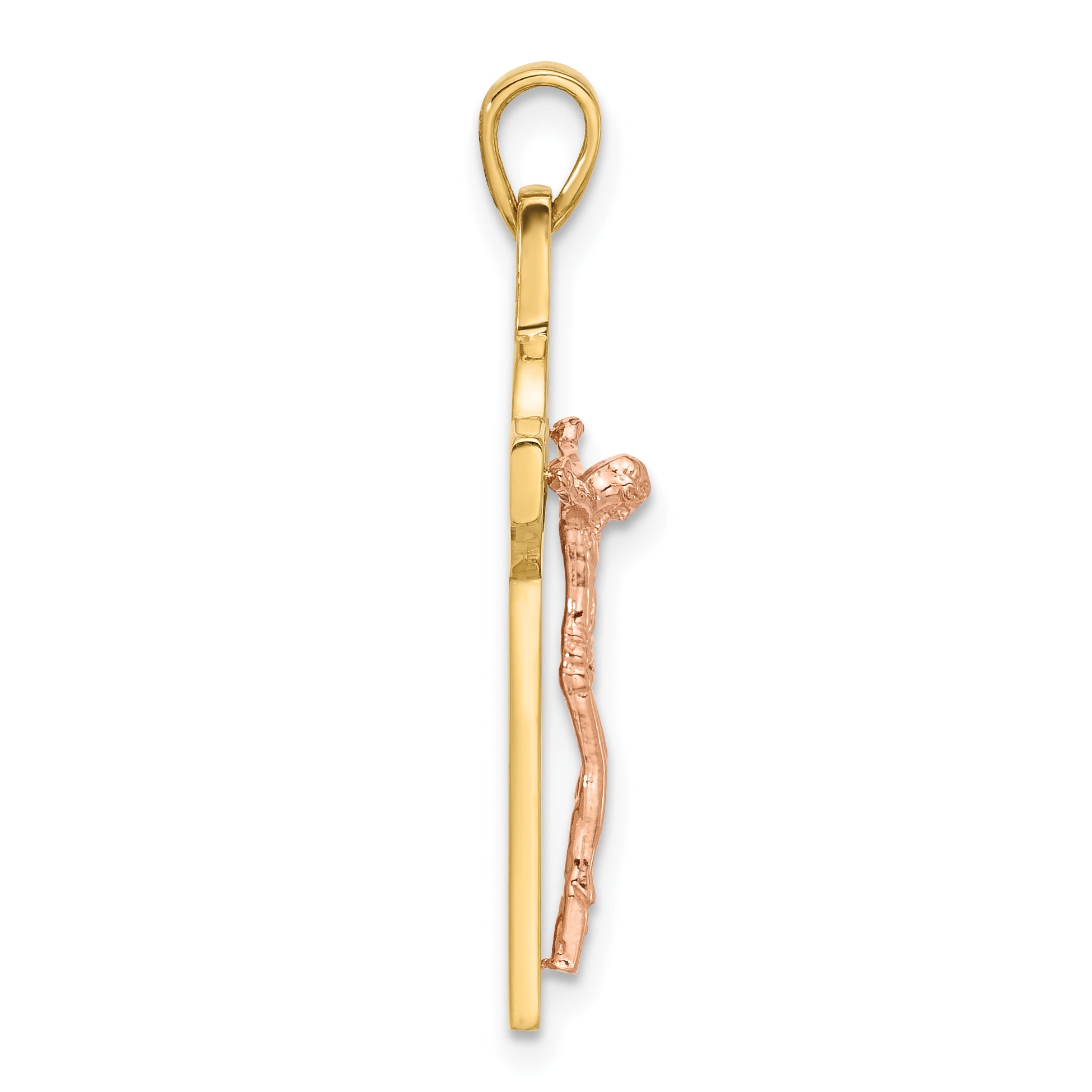 Crucifix & St. Benedict Pendant in 14K Two-Tone Gold, 31mm Secondary image
