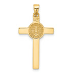 14K Two-tone with White Rhodium Crucifix and St Benedict Pendant