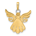 14k and White Rhodium Diamond-cut Angel Pendant