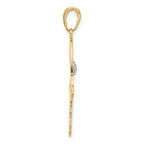Filigree Hamsa Pendant in 14K Two-Tone Gold, 35mm Diamond-Cut - Sophia Jewelers
