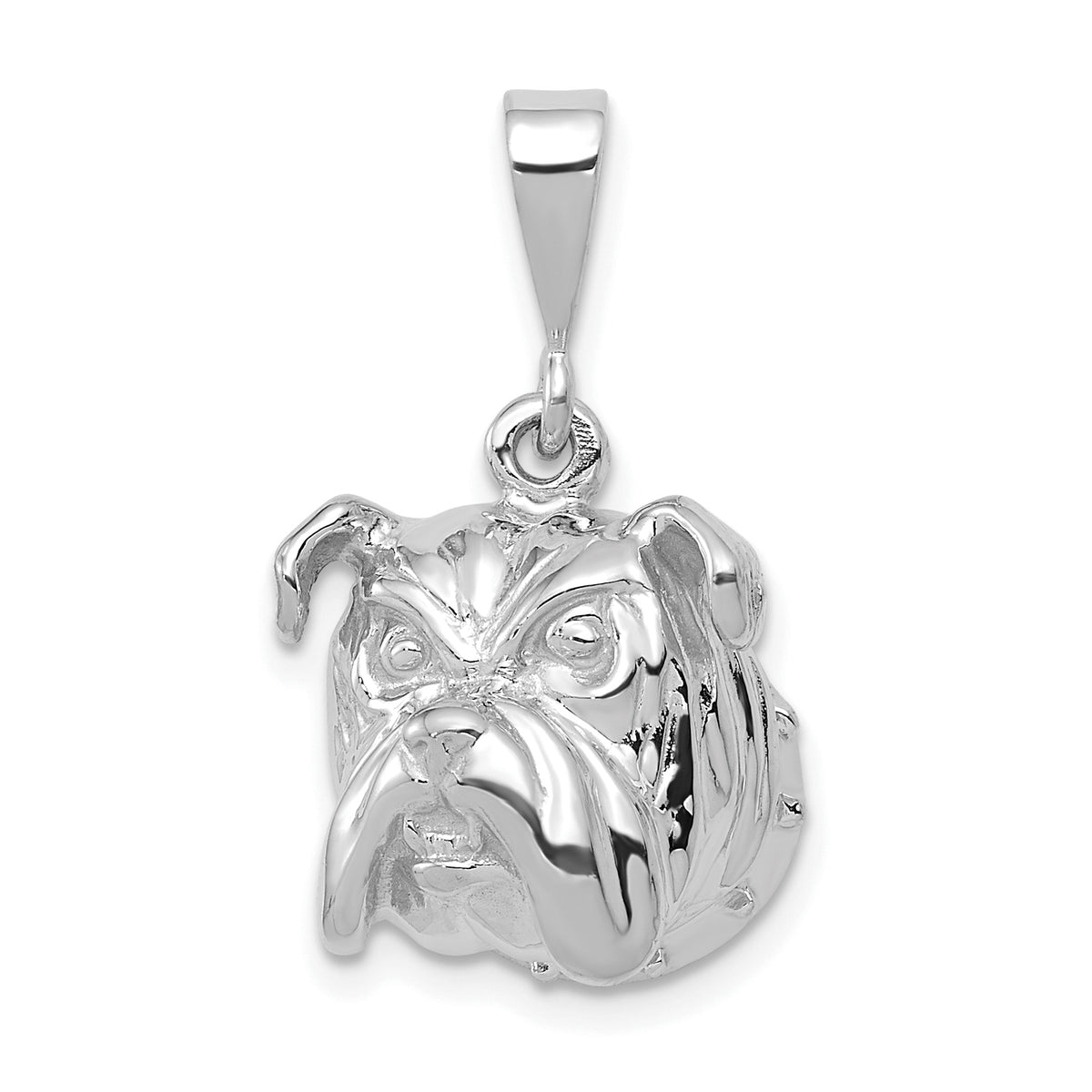 Bulldog Pendant in 14K White Gold - Sophia Jewelers Main image