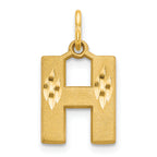 Rectangular Straight Sides Letter H Initial Charm in 14K Yellow Gold - Sophia Jewelers