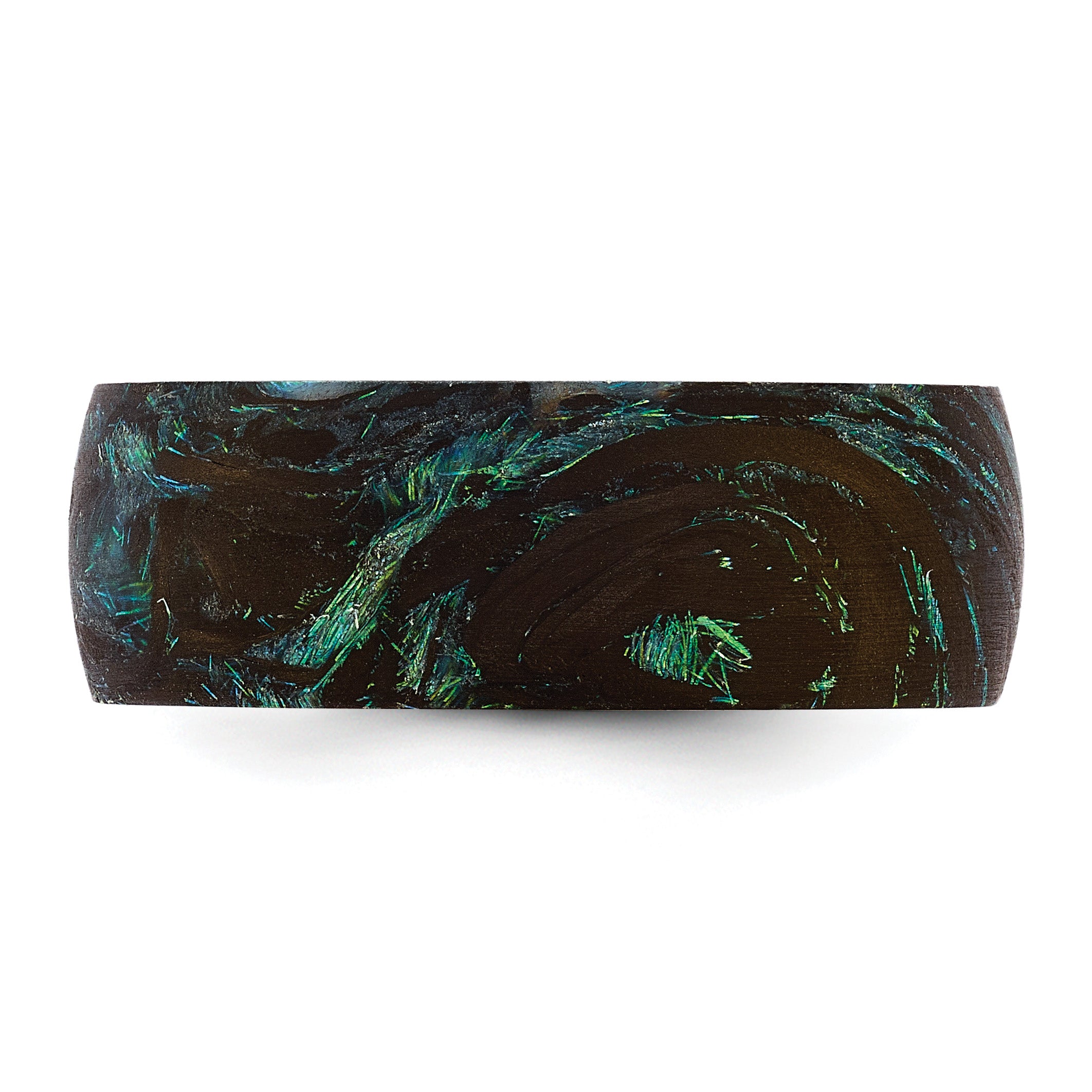 Blue and Green Iridescent Carbon Fiber Ring 8mm