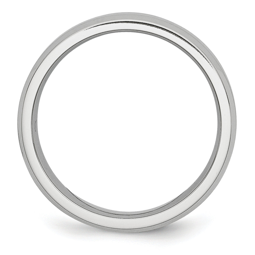 Brushed and Polished Beveled Edge Cobalt Wedding Band 6mm