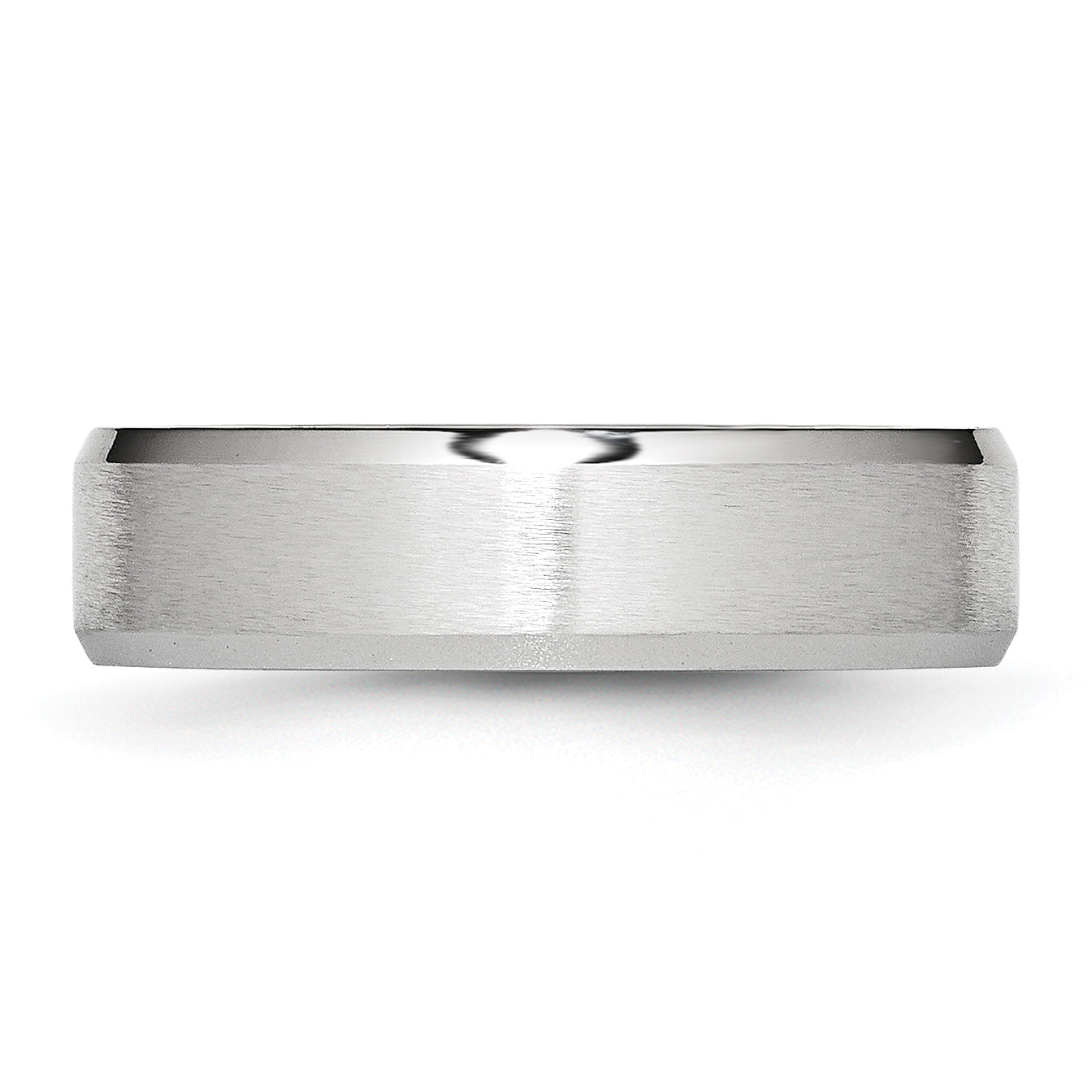 Brushed and Polished Beveled Edge Cobalt Wedding Band 6mm