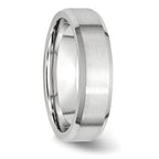 Brushed and Polished Beveled Edge Cobalt Wedding Band 6mm