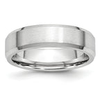 Brushed and Polished Beveled Edge Cobalt Wedding Band 6mm