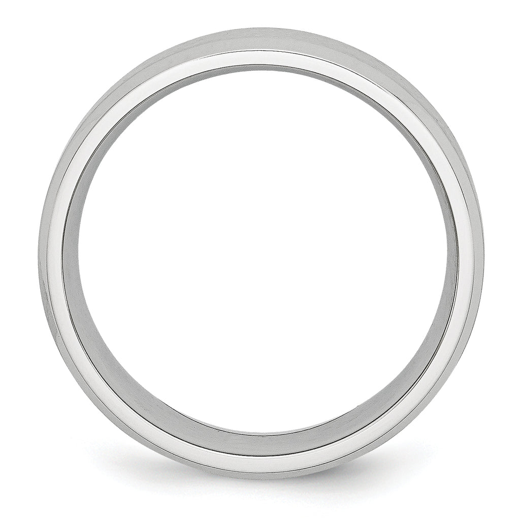 Brushed and Polished Beveled Edge Cobalt Wedding Band 7mm